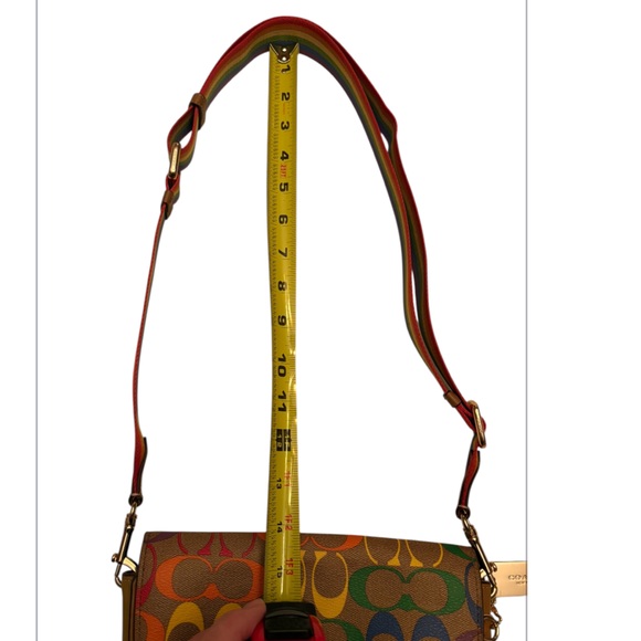 Coach C4098 Signature Canvas Ellen Rainbow Pride Multicolor Crossbody Purse Bag - Picture 9 of 13